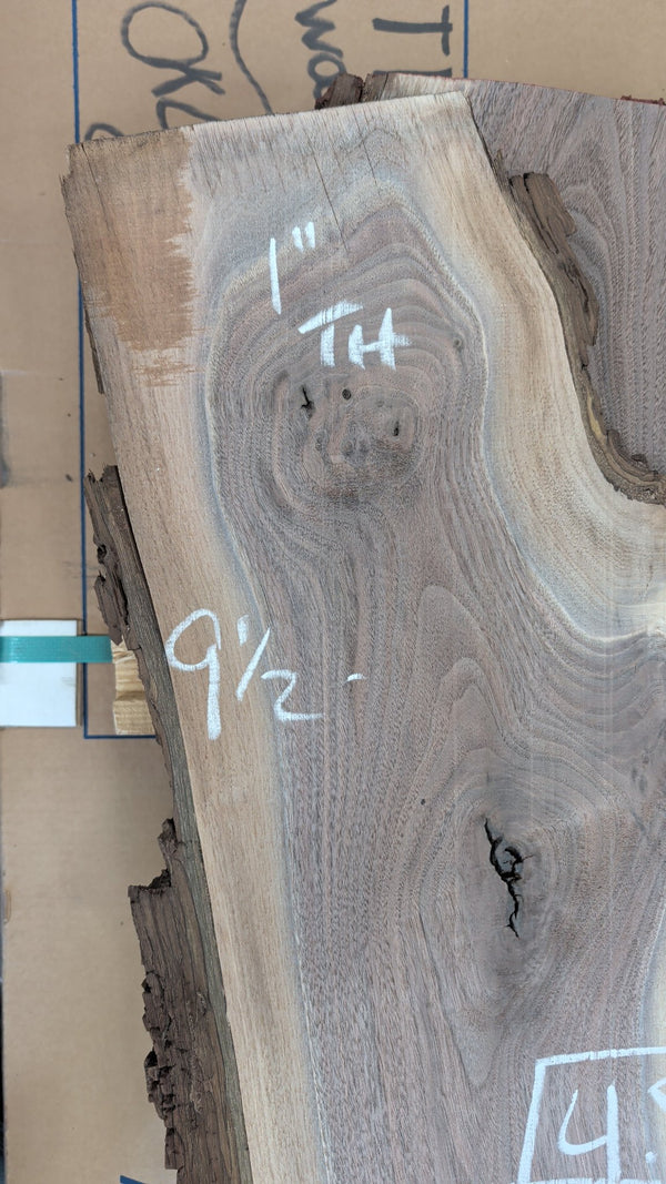 Black Walnut Live Edge Slab #BW012, 4.8 BF, 75 in. Long
