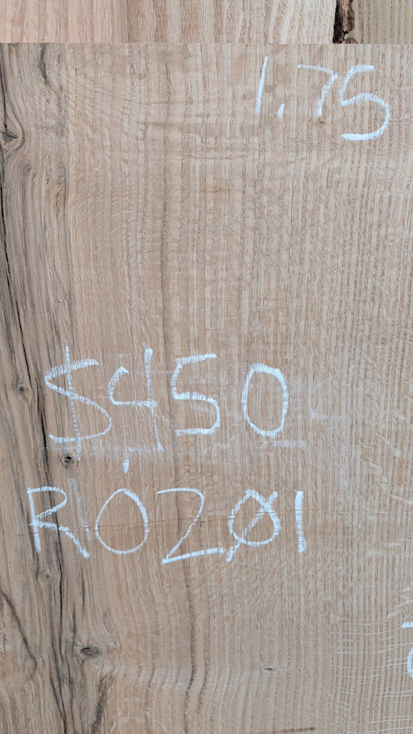 Red Oak Live Edge Slab #RO201, 18 BF, 48 in. Long