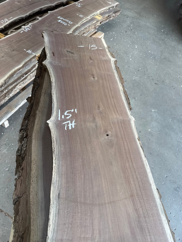 Black Walnut Live Edge Slab #BW1594 – 23 BF, 137" Long