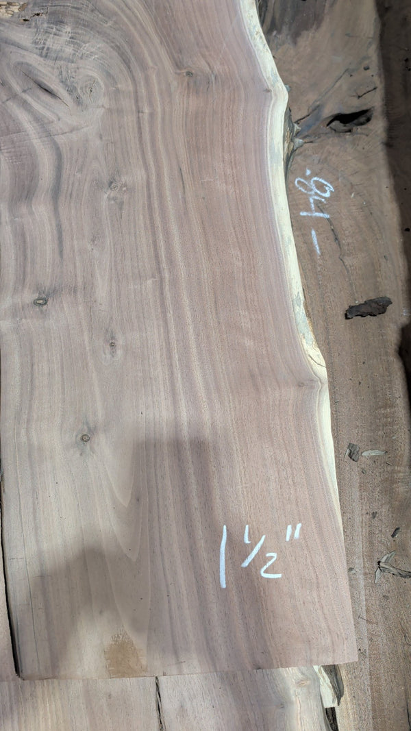 black walnut live edge slab #BW15269, full view