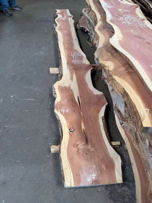 cedar live edge slab #C1708, full view