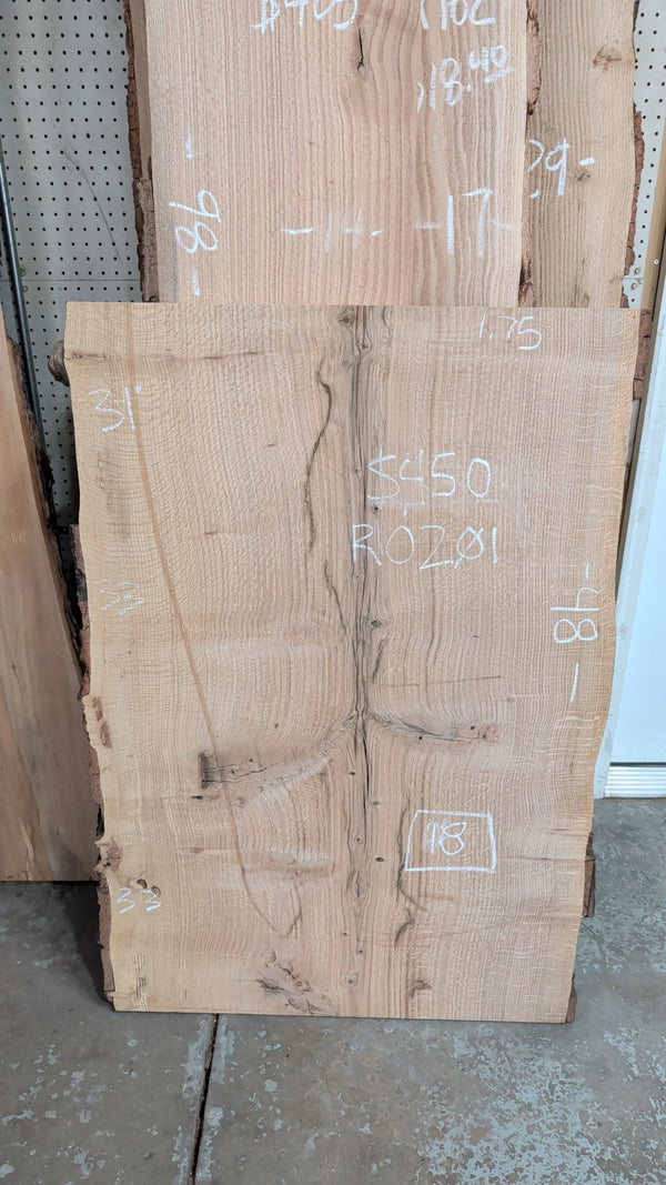Red Oak Live Edge Slab #RO201, 18 BF, 48 in. Long