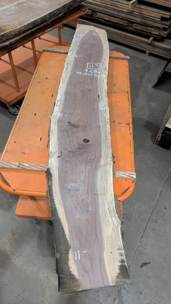 Black Walnut Live Edge Slab #BW15299, 11.4 BF, 88 in. Long
