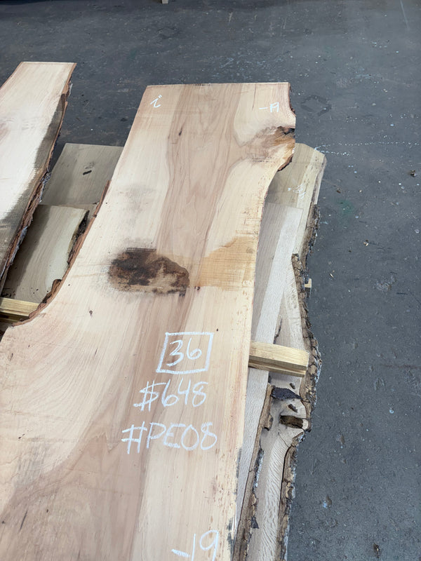Pecan Hardwood Slab #PE08 – 36 BF, 140.75" Long