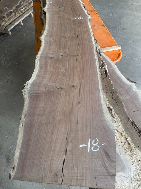 Black Walnut Live Edge Slab #BW1594 – 23 BF, 137" Long
