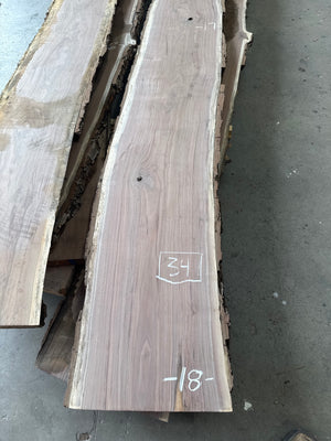 black walnut live edge slab #BW1586, full view
