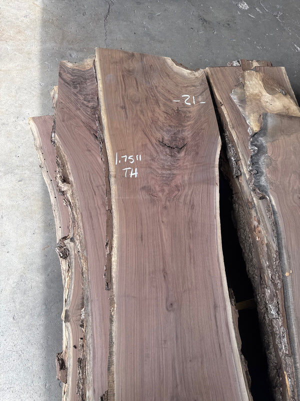 Black Walnut Live Edge Slab #BW1583 – 36.9 BF, 166" Long