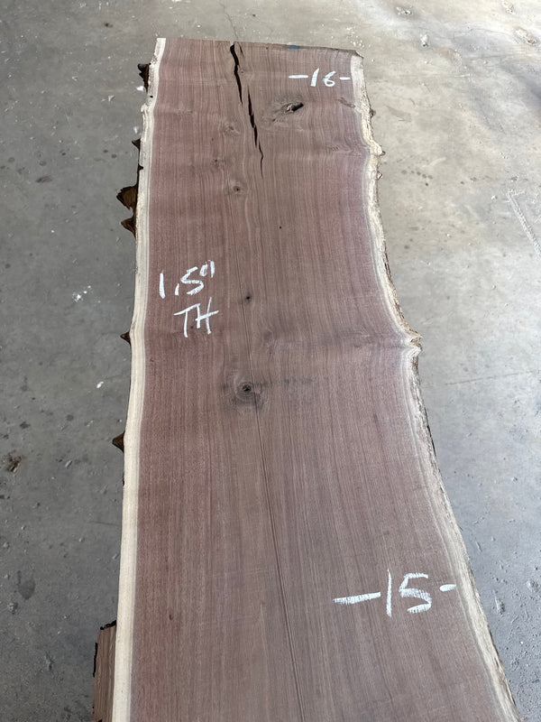Black Walnut Live Edge Slab #BW1596 – 25 BF, 140" Long