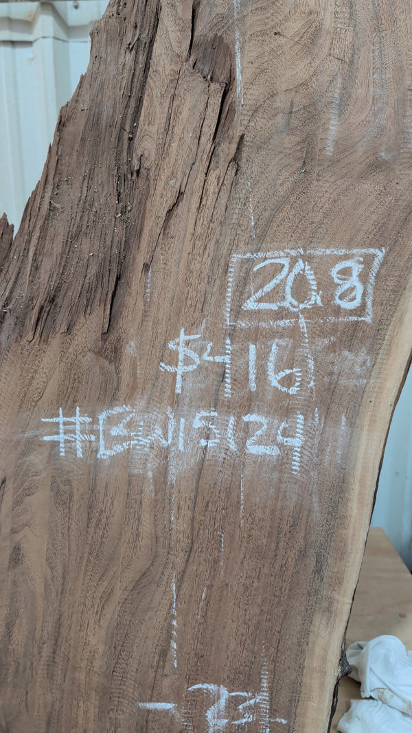 Black Walnut Live Edge Slab #BW1524, 20.8 BF, 84 in. Long