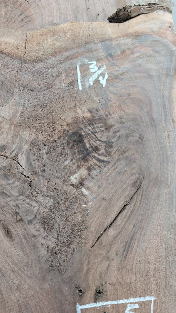 Black Walnut Live Edge Slab #BW98, 12.5 BF, 57 in. Long