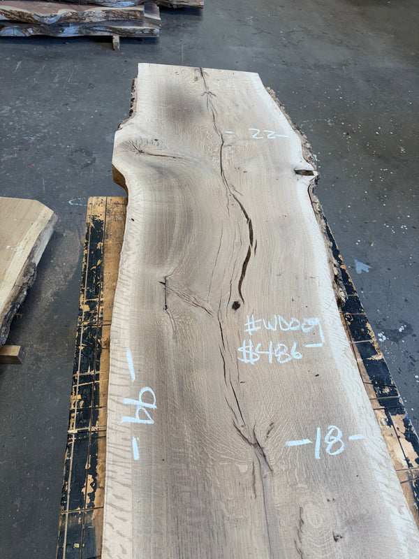White Oak Live Edge Slab #WO09 – 99" Long, 2" Thick