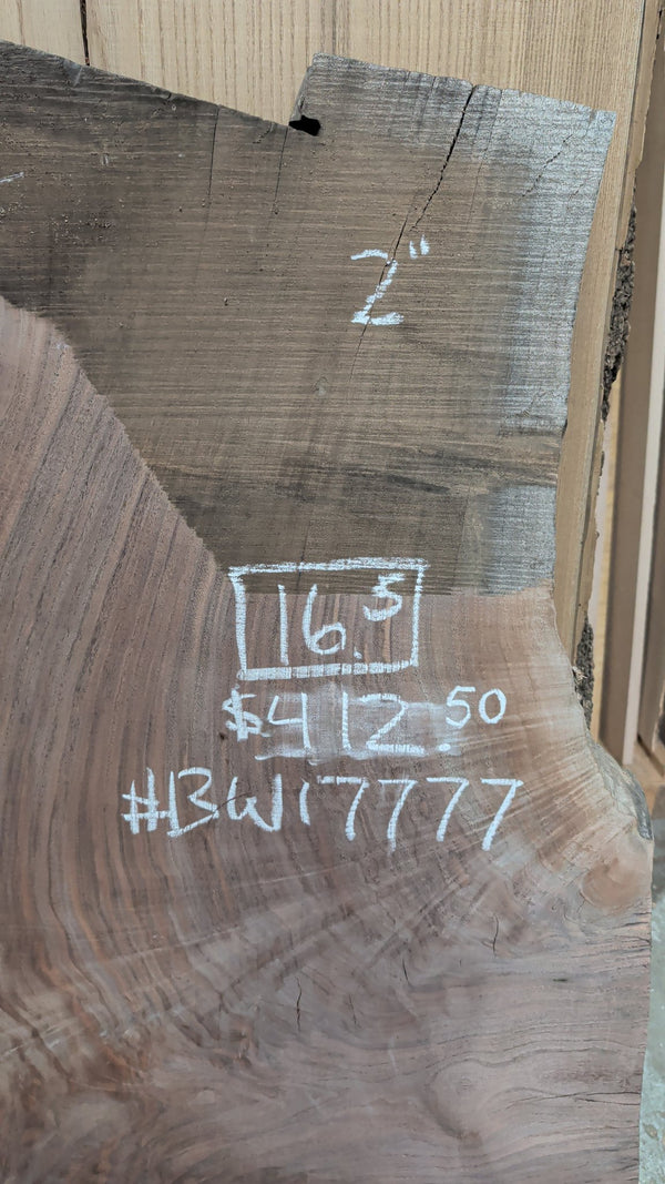 Black Walnut Live Edge Slab #BW17777, 16.5 BF, 47 in. Long