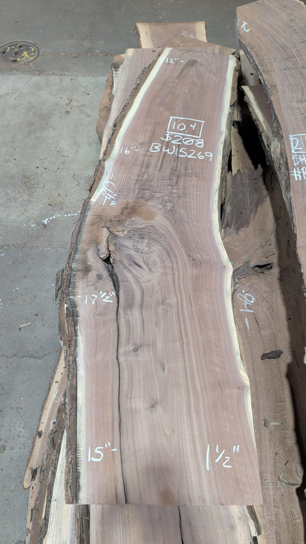 black walnut live edge slab #BW15269