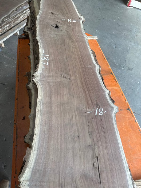 Black Walnut Live Edge Slab #BW1594 – 23 BF, 137" Long