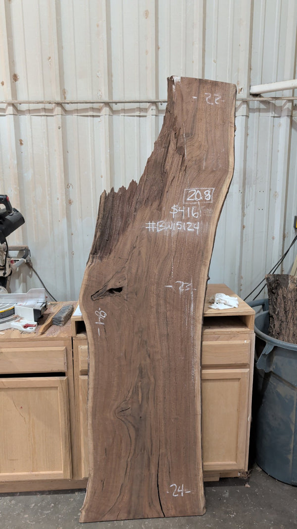 Black Walnut Live Edge Slab #BW1524, 20.8 BF, 84 in. Long