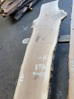 white oak live edge slab #WO08, full view