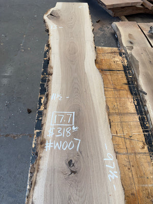 white oak live edge slab #WO07, full view