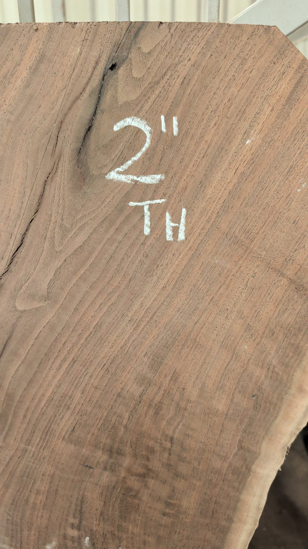 Black Walnut Live Edge Slab #BW15776, 2 inch thickness