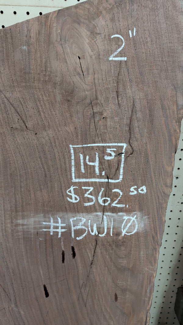 Black Walnut live edge slab #BW10, full view