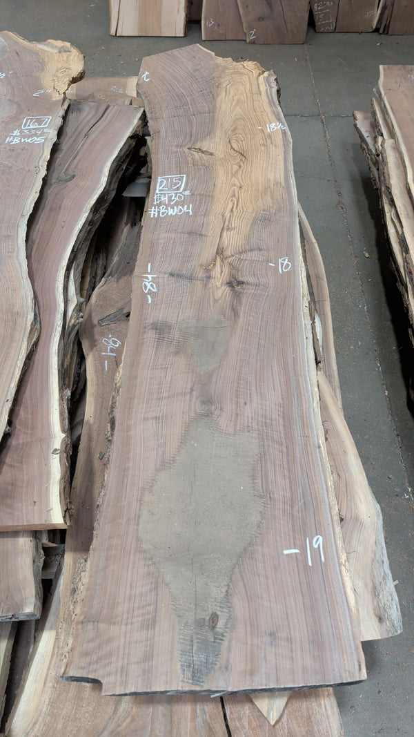 Black Walnut Live Edge Slab #BW04, 21.5 BF, 84 in. Long