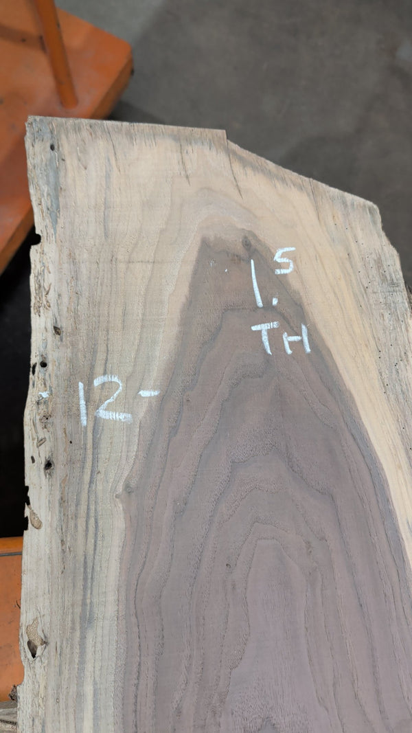Black Walnut Live Edge Slab #BW15299, 11.4 BF, 88 in. Long