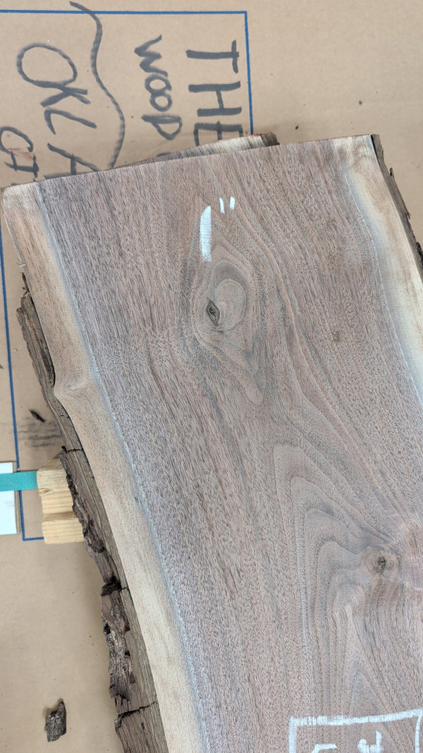 Black Walnut Live Edge Slab #BW015, 5.4 BF, 75 in. Long