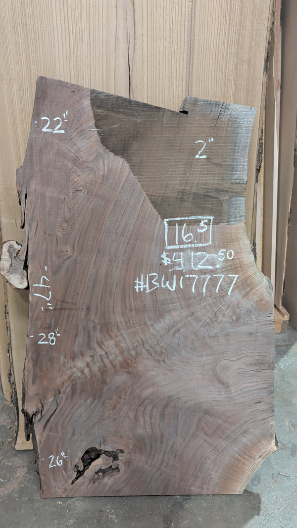 Black Walnut Live Edge Slab #BW17777, 16.5 BF, 47 in. Long