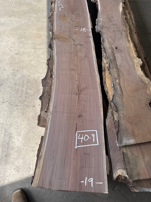 Black Walnut Live Edge Slab #BW1584 – 40.9 BF, 159" Long