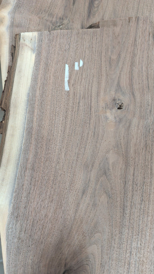 Black Walnut Live Edge Slab #BW017, 4.75 BF, 76 in. Long