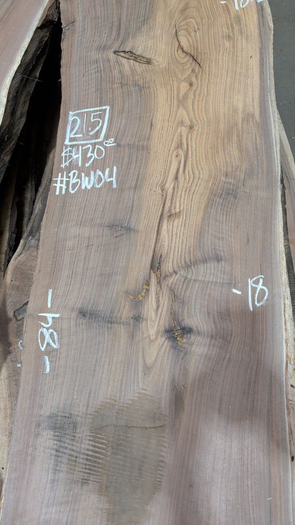 Black Walnut Live Edge Slab #BW04, 21.5 BF, 84 in. Long