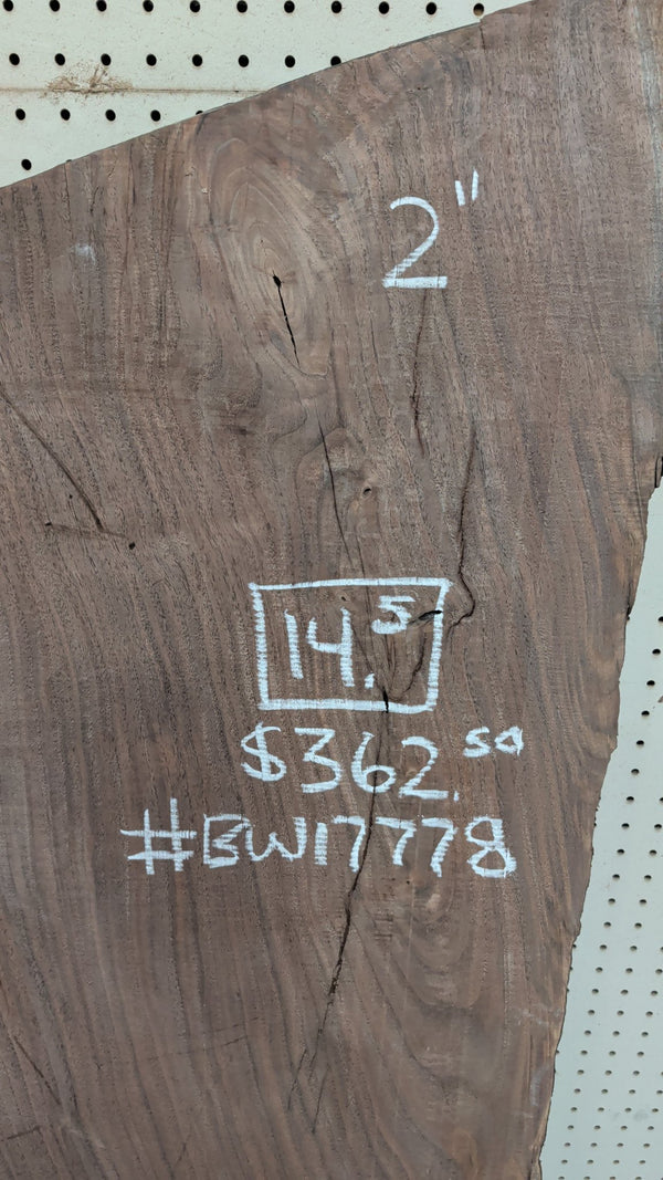 Black Walnut Live Edge Slab #BW17778, 14.5 BF, 49 in. Long