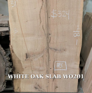 white oak live edge slab #WO201 video