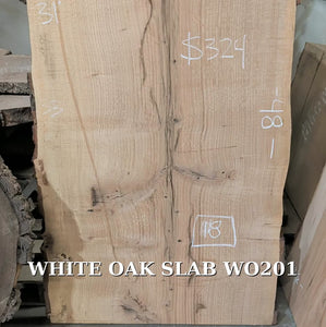white oak live edge slab #WO201 video