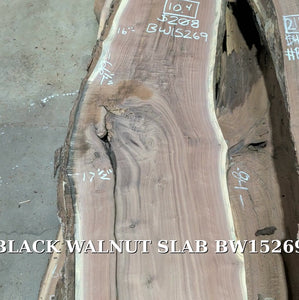 black walnut live edge slab #BW15269, additional view video