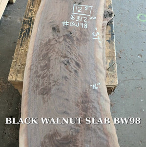 Black Walnut Live Edge Slab #BW98 promo video