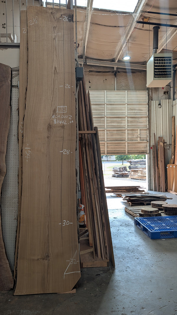 Catalpa live edge slab CA1704, 154 in. long, kiln dried