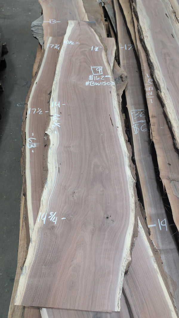 Black Walnut Live Edge Slab #BW1503 – 9 BF Kiln Dried