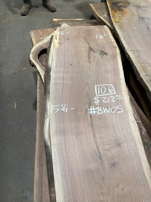 Black Walnut live edge slab #BW05, chalk markings