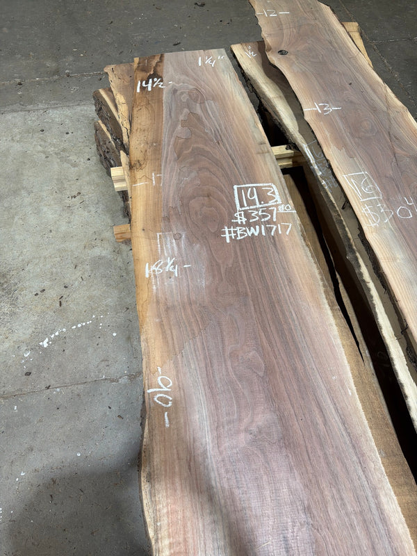 BW1717 chalk markings: 14.3 board feet, $357