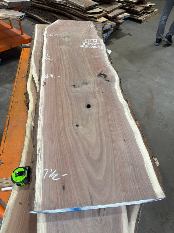 BW1508 black walnut slab, full view