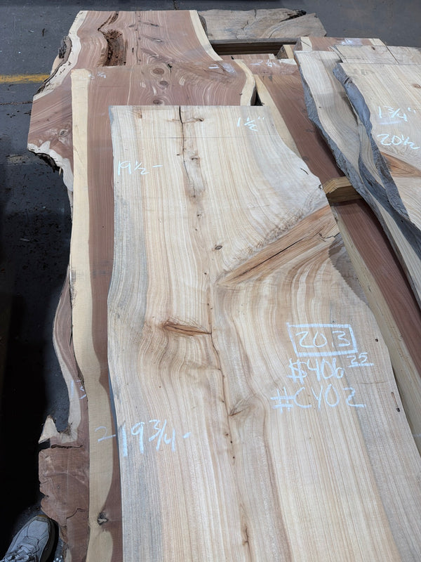 CY02 cypress slab, top end view